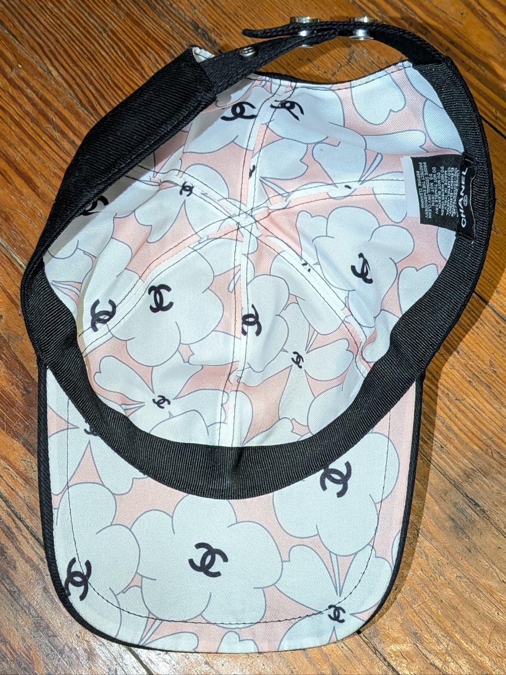 AUTHENTIC Chanel Pink & White Floral Embellished Cap